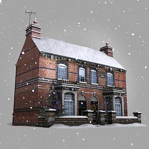 winter house real-time 3d max