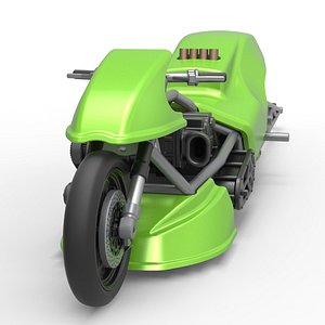 Diecast Top fuel dragster motorcycle Scale 1 to 25 3D