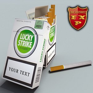 lucky strike pack 3d model
