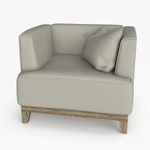 Modern Tuxedo Style Armchair 3D model