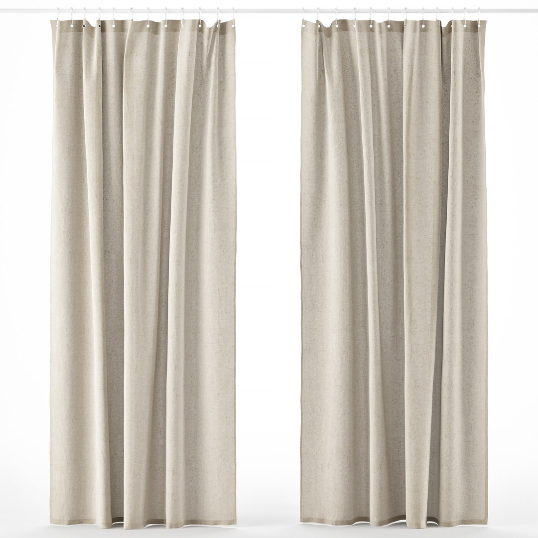 3D Bathroom curtain set 01 model - TurboSquid 2033213