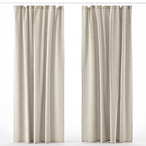 3D Bathroom curtain set 01 model