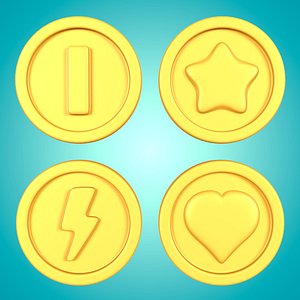 Coins Icons Pack 3D