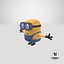 3d obj short eyed minion