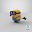 3d obj short eyed minion