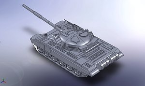 3d model solid tank rus t-90