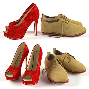men s women shoes 3d max