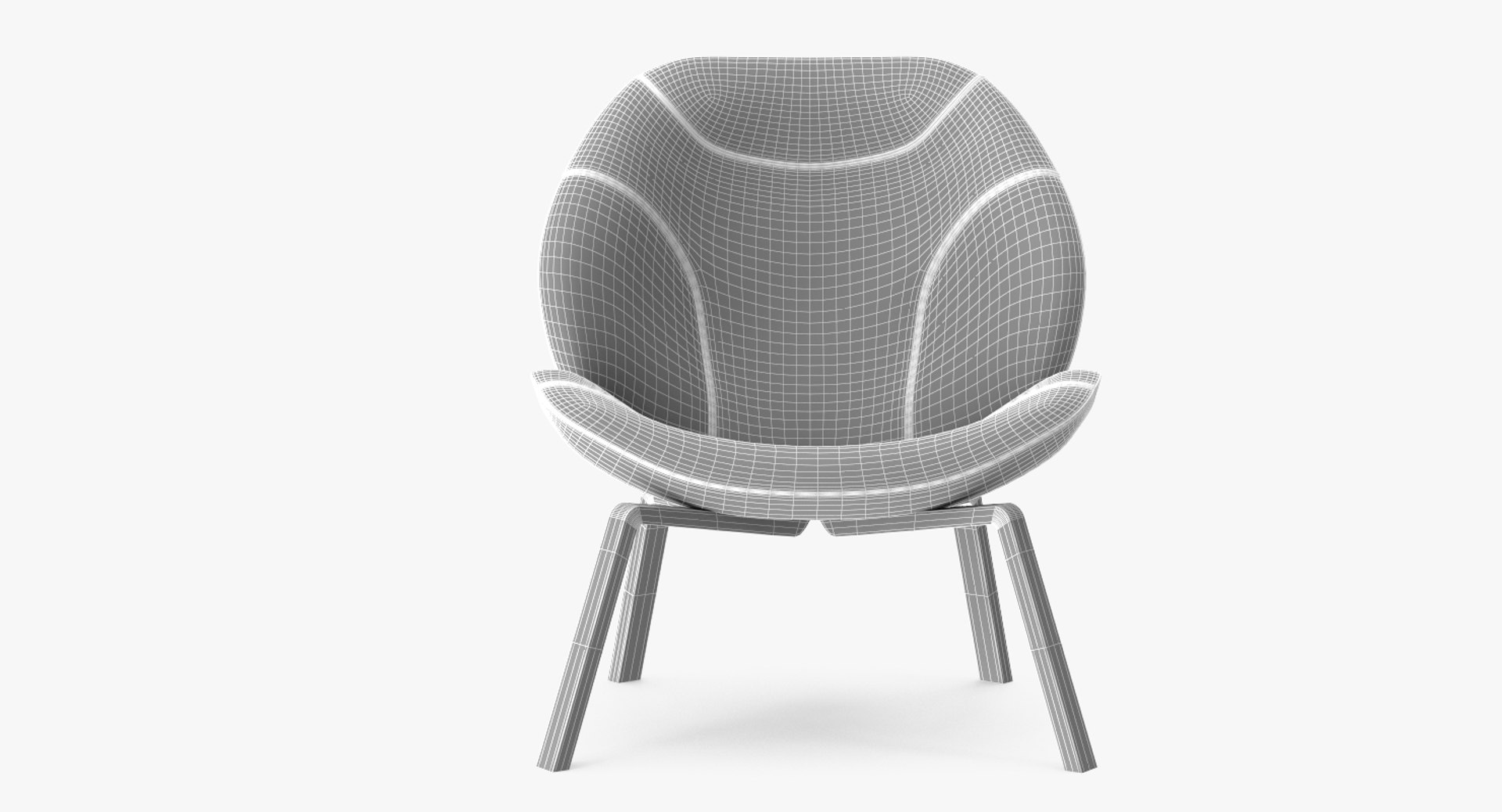 3d model softline eden chair purple