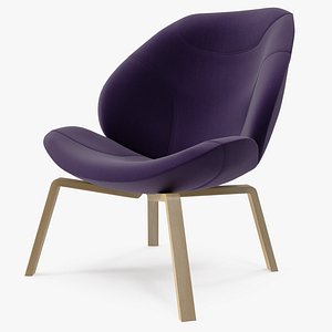3d model softline eden chair purple