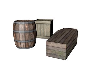 barel box crate 3d model