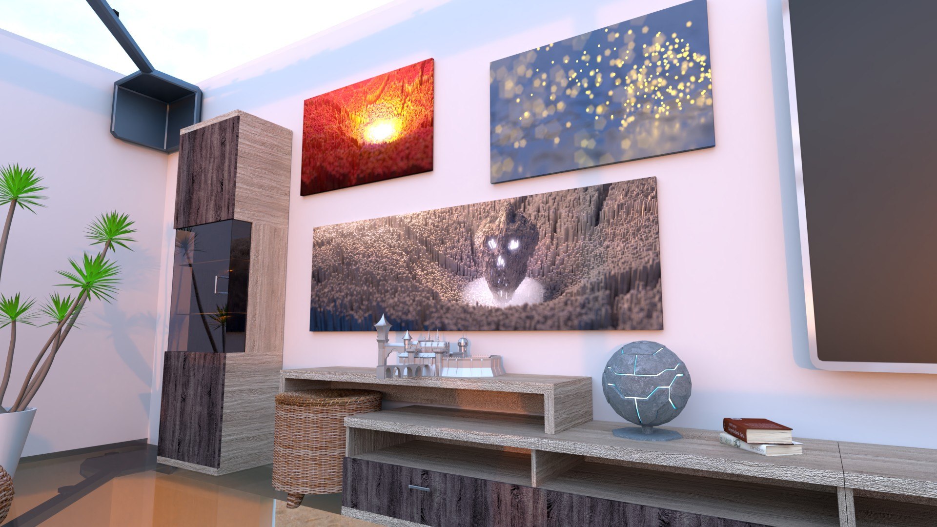 Living Room Glass Floor 3D Model TurboSquid 1300856