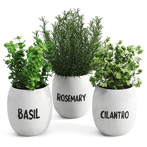 3D greenery plants set
