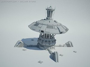 3d model of futuristic sci fi building