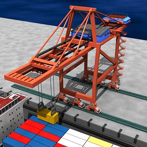 Shipping Container Crane Aminated