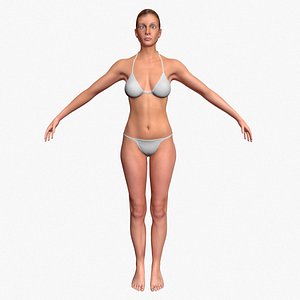 3d model cammie unrigged realistic female