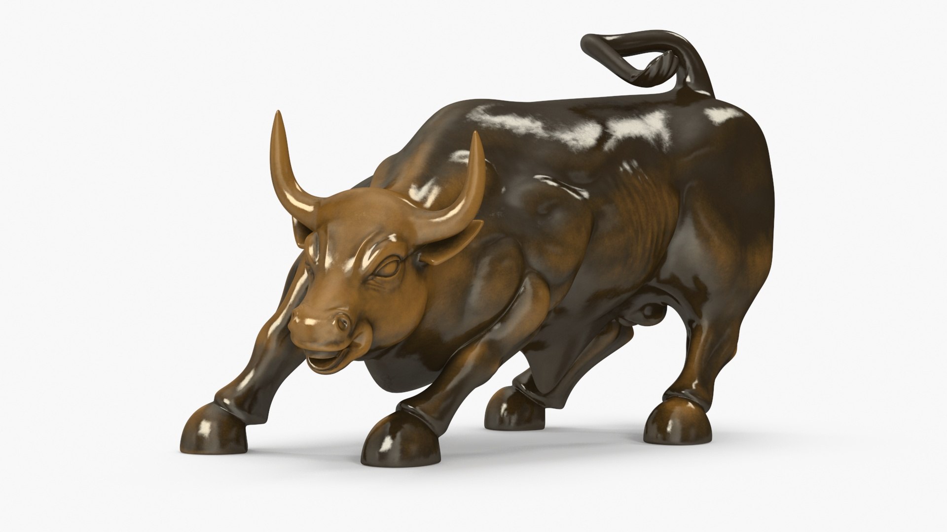 Wall Street Charging Bull Sculpture 3D model preview