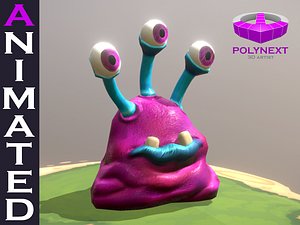 3D slug virus bacteria aliens cartoon