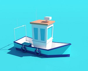 3D Lowpoly Cartoon  Ship 3D