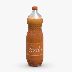 3D model Supermarket Soda Drink Bottle 02 Low Poly PBR Realistic