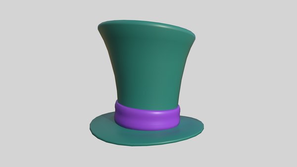 3D Top Hat 08 Cartoon Aqua - Character Fashion Design