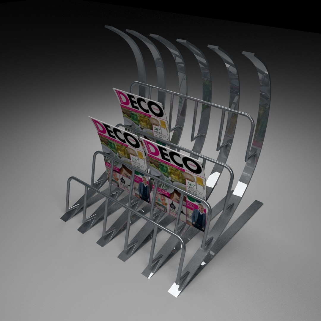 Steel Magazine Rack Model - TurboSquid 1266252