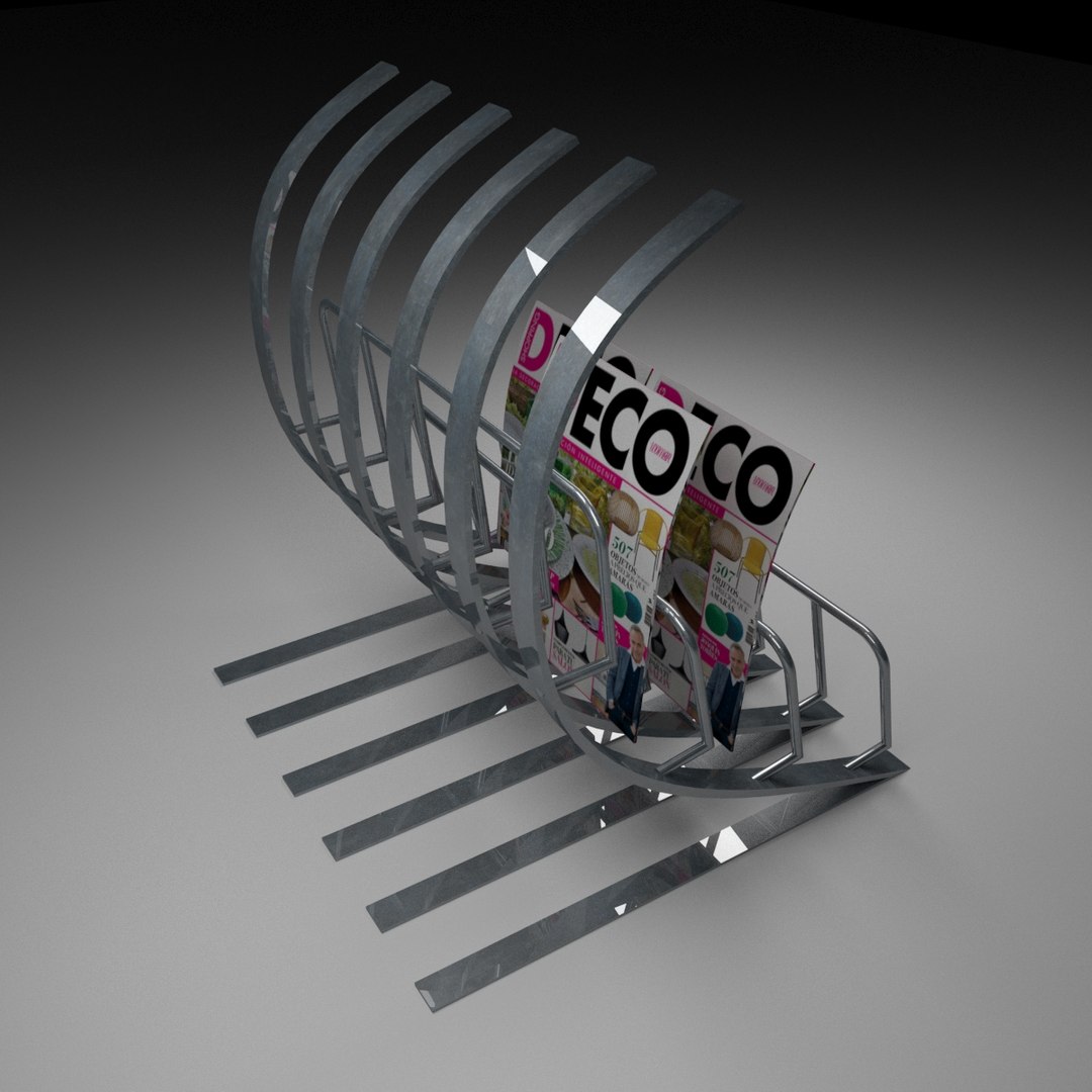 Steel Magazine Rack Model - TurboSquid 1266252