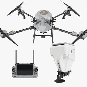 DJI Agras T100S With Remote RC Plus 2 and Spread System 3D model