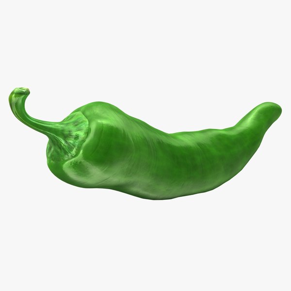 3d chili pepper green