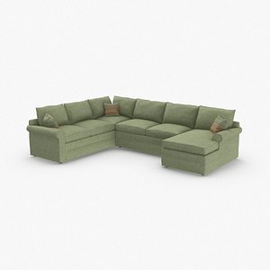 3D model classical-sectional-sofa