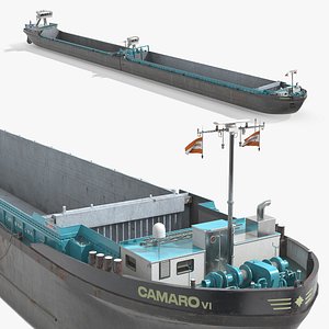 Camaro V Long Cargo Vessel Dutch Flag Gray Rigged 3D model