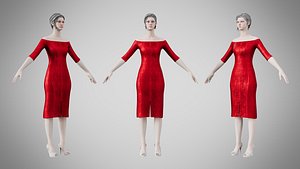 Dress 14 Ruby Velvet With Design