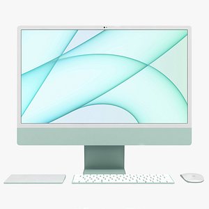 3D Apple iMac 24 inch 2021 Green model
