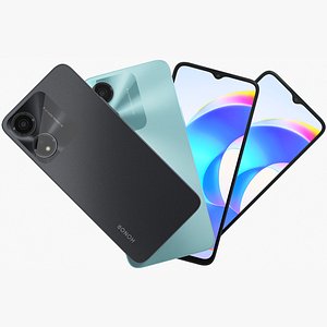 3D model Honor X6a Black and Cyan