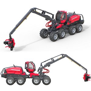 Forestry Wheeled Harvester 3D model