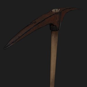 3D rusty pickaxe