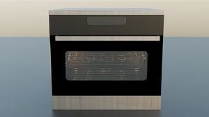 3D Single Built-in Wall Oven - 4K PBR Modular Appliance
