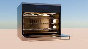 Single Built-in Wall Oven 4K PBR Modular Appliance