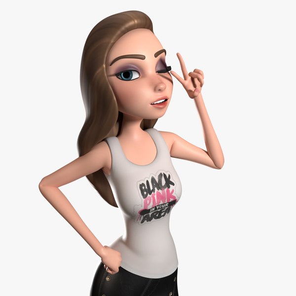 cartoon beautiful girl hailey 3D model