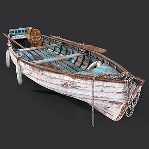 old wooden boat 3D