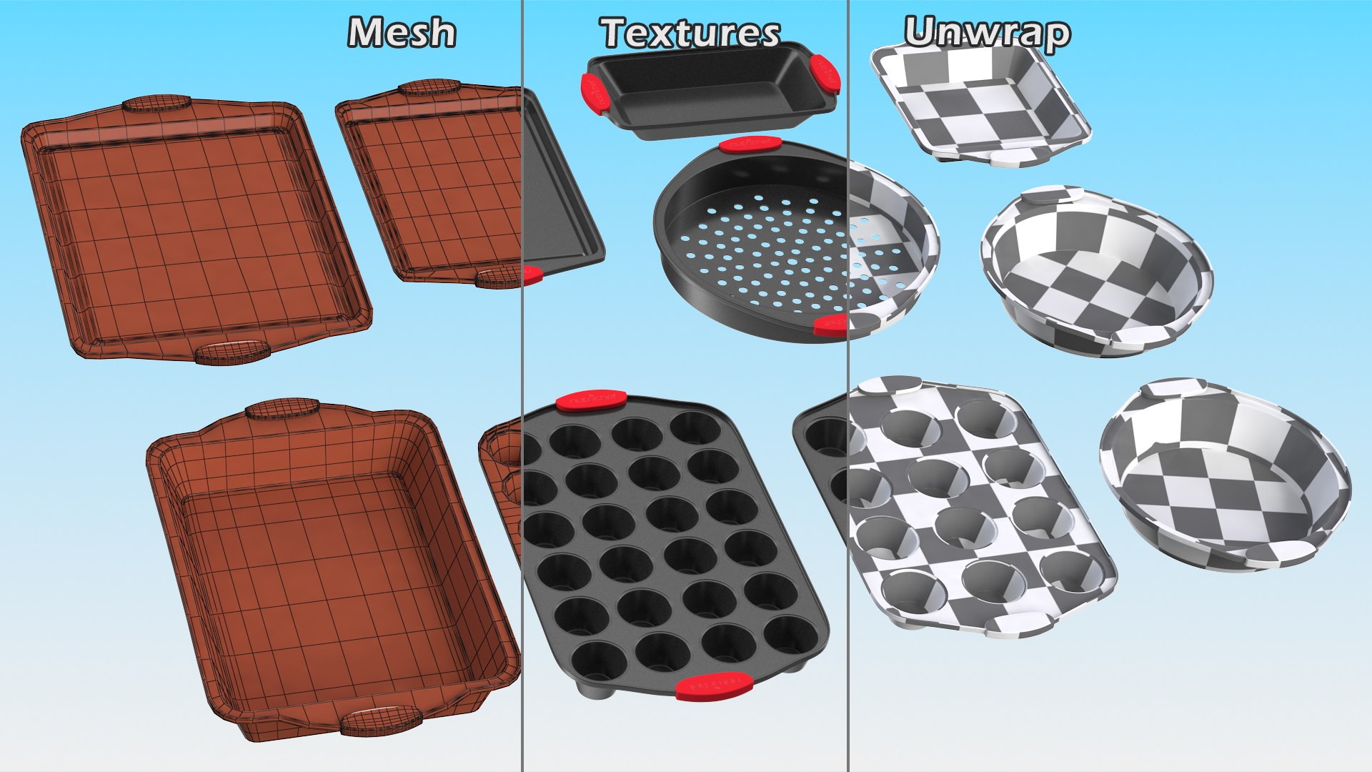 3D Nonstick Bakeware Baking Pans Set https://p.turbosquid.com/ts-thumb/st/hz0Hl8/3u/nonstickbakewarebakingpansset3dmodel013/jpg/1667054800/1920x1080/fit_q87/c90d1bcd2bfd03d42a514311420ae31098d88eda/nonstickbakewarebakingpansset3dmodel013.jpg