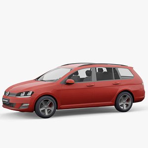 Volkswagen Golf Variant 2014 lowpoly 3D