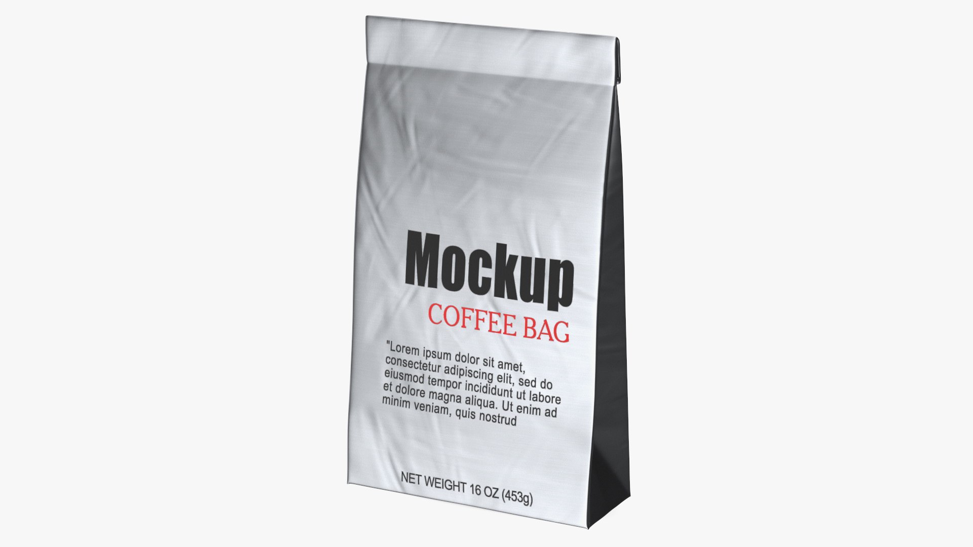 Foil Coffee Bag Mockup 3D model preview