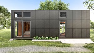 3D Box Cabin 3D 20x36 ft Wooden House 3ds Max FBX OBJ Lumion 3D model model