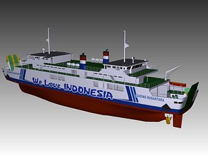 ro-ro ferry 3D model