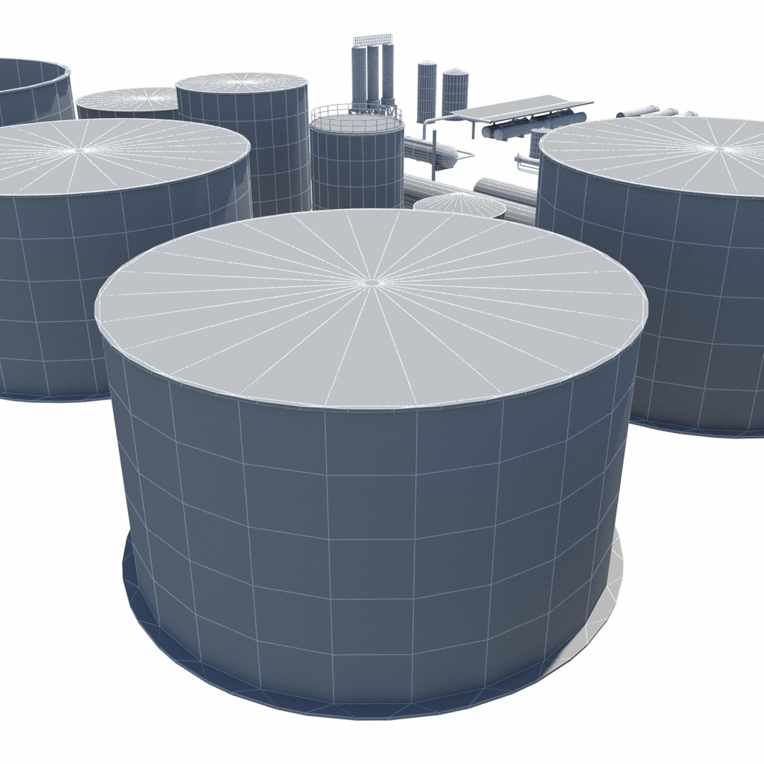 set industrial tanks containers 3d model