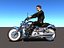 rigged rider motorbike 3D model