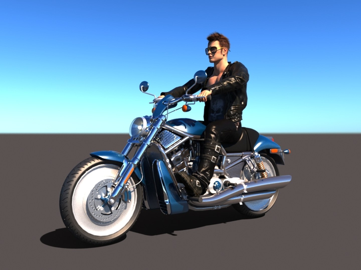 Rigged Rider Motorbike 3D Model - TurboSquid 1643398