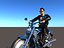 rigged rider motorbike 3D model