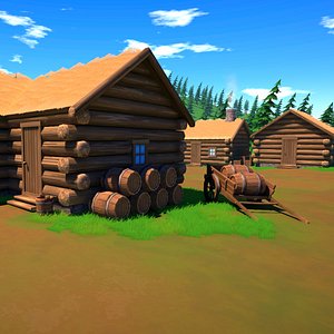 3D Village - Stylized Fantasy Environment model