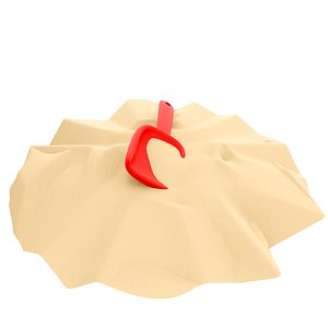 3D model 3d red shovel with sand icon